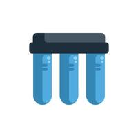 Water filter system purifying drinking water with three stages of filtration vector