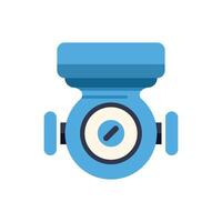 Blue water meter icon showing water consumption tracking vector