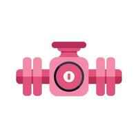 Pink water valve with lever and counter for pipeline system vector