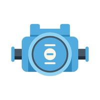 Water meter showing cubic meters consumed flat icon vector