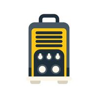 Portable welding machine showing front panel with buttons and display vector