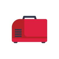 Red portable generator providing emergency power supply vector