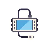 Underwater camera showing blank screen for diving session vector