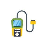 Medical device measuring blood pressure connected to a monitor showing results vector