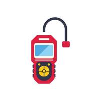 Red multipurpose measuring device with screen and control buttons vector