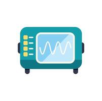 Vintage radio receiver displaying sinusoidal waves on screen vector