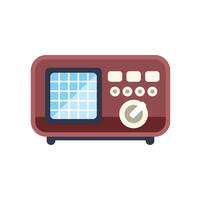 Vintage radio receiver displaying checkered pattern on screen vector