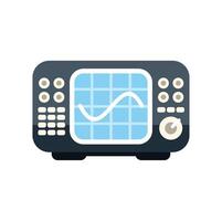 Electronic oscilloscope showing sinusoidal signal on screen vector