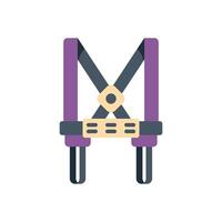 Safety harness with belt for working at height preventing falling down vector
