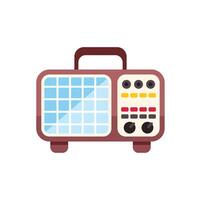 Vintage portable radio with solar panel combining retro style and modern technology icon vector