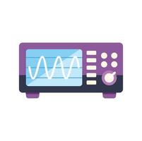 Electronic oscilloscope displaying sine wave signal icon vector