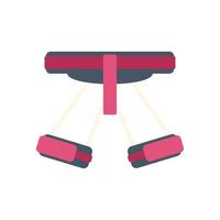 Empty playground swing ride hanging from steel frame vector