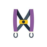Climbing harness keeping you safe while climbing high mountains vector