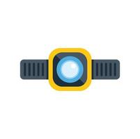Headlamp with elastic headband for attaching to head vector