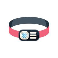 Headlamp with elastic headband for attaching to head vector