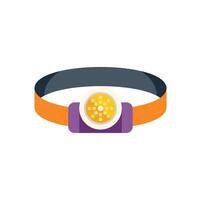 Elastic headlamp with light bulbs for darkness illumination vector