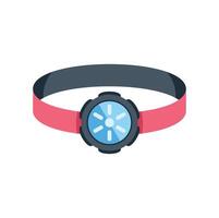 Headlamp with elastic strap for attaching to head vector