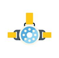 Headlamp flashlight icon showing light source for adventure and camping vector
