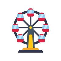 Ferris wheel standing on the ground with empty cabins vector