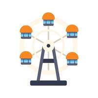 Ferris wheel rotating at amusement park on white background vector