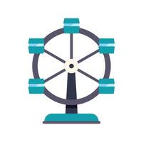 Ferris wheel rotating at amusement park on white background vector