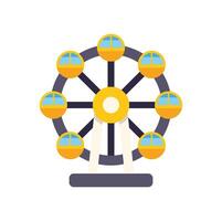Big wheel standing still with empty cabins at the amusement park vector