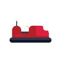 Red bumper car standing still on white background vector