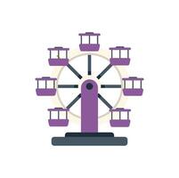 Ferris wheel rotating at amusement park on white background vector