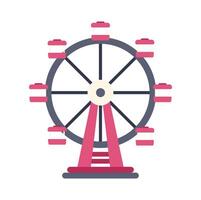 Ferris wheel standing on white background representing entertainment and amusement park vector