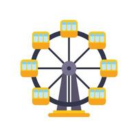 Ferris wheel rotating in amusement park on white background vector