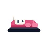 Pink bumper car standing still on white background vector
