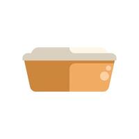 Closed brown empty rectangular disposable plastic food container vector