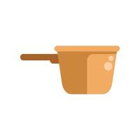 Empty cooking pot with handle on white background vector