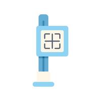 Qr code scanning station displaying payment information vector