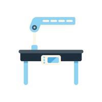Medical examination table with lamp and display showing vitals vector