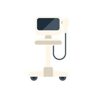 Medical ultrasound diagnostic machine standing on wheels vector