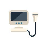 Ultrasound machine displaying medical scan results vector