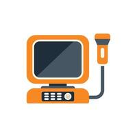 Ultrasound machine for medical examination displaying results on screen vector