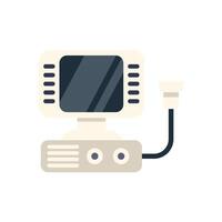 Ultrasound machine displaying medical scan results icon vector