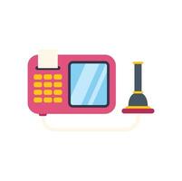Point of sale system processing payment with credit card reader vector