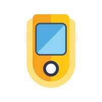 Yellow smartwatch displaying time tracking app with gps location vector