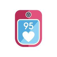 Smartwatch displaying heart rate monitor reading icon vector