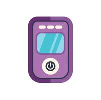 Purple portable music player displaying power button interface vector