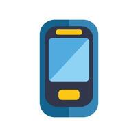 Blue rounded smartphone displaying empty screen vector
