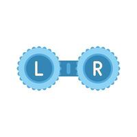 Contact lens case storing left and right lenses for eyesight correction vector