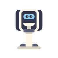 Cute smiling home robot standing on one leg vector