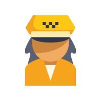 Taxi driver wearing traditional taxicab hat with checker pattern vector