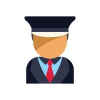 Driver character wearing uniform and cap is standing vector