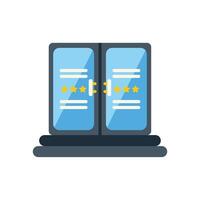Secure server room protecting data with five star security rating vector