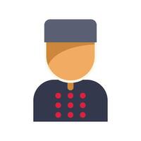 Bellhop character wearing uniform with buttons smiling at hotel vector